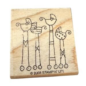 Stampin Up! Vintage 2003 Assorted Tall Baby Carriages Rubber Stamp